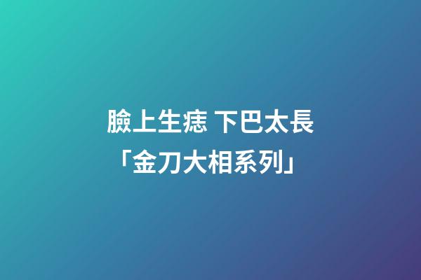 臉上生痣 下巴太長「金刀大相系列」